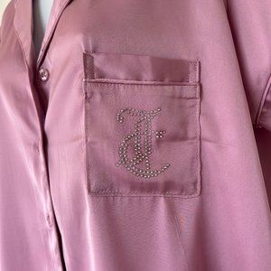 Juicy Couture Logo Pink Sleepwear Set 2 piece Pants Shirt Size L/XL